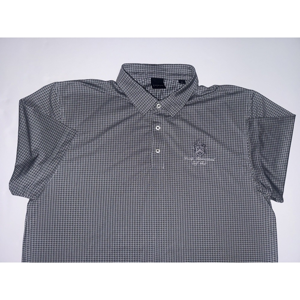 Dunning Golf Men's sz XL Black White Check Polo Trump International Golf Club